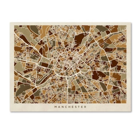 Michael Tompsett 'Manchester England Street Map II' Canvas Art,24x32